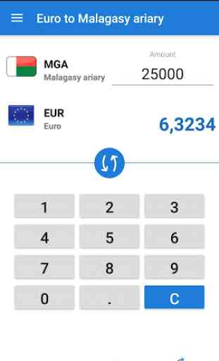 Euro to Malagasy ariary / EUR to MGA 2