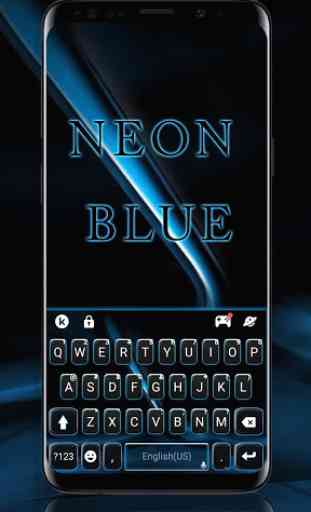 Tema Keyboard Neon Black Blue 1