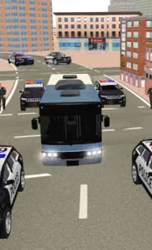 Ônibus de polícia dos EUA dirigindo Sim:transporte 4