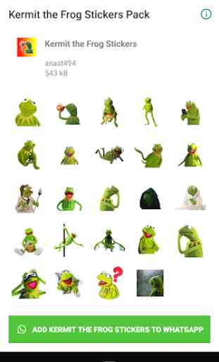 Kermit the Frog Stickers - WAStickerApps 1