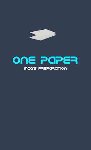One Paper MCQ's Preparation 1