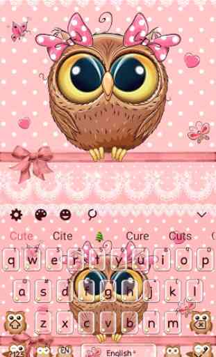 Cute Cartoon Owl Keyboard 1