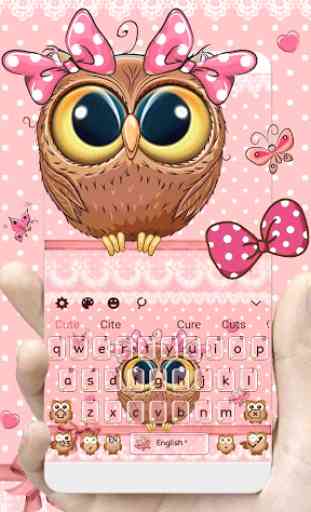 Cute Cartoon Owl Keyboard 2