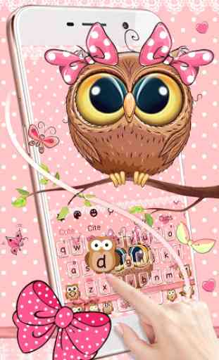 Cute Cartoon Owl Keyboard 3