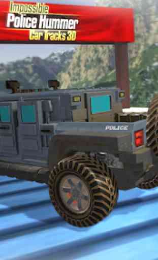 Impossible Police Hummer Car Tracks 3D 3