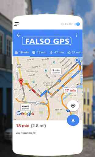 Localização GPS falsa: locais simulados 1
