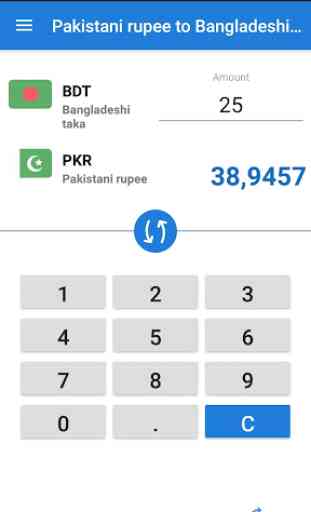 Pakistani rupee to Bangladeshi taka / PKR to BDT 1