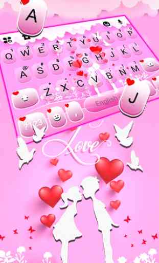 Tema Keyboard Pink Love Kiss 2