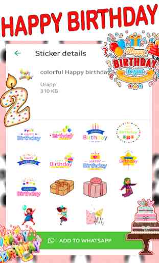 Happy Birthday Stickers for WhatsApp 1