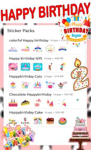 Happy Birthday Stickers for WhatsApp 2