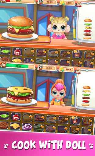 Princess Dolls  Surprise - Burger Cooking 2