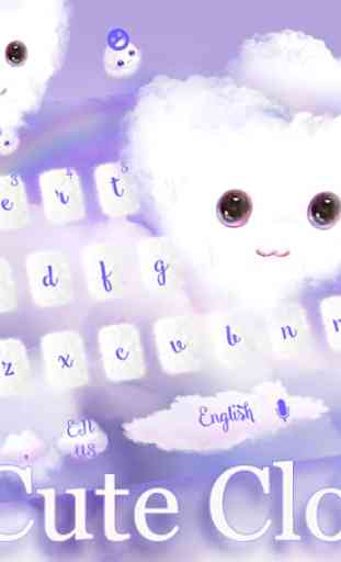 Fluffy amor nuvem tema para teclado Love Cloud 1