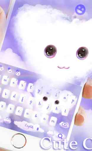 Fluffy amor nuvem tema para teclado Love Cloud 2