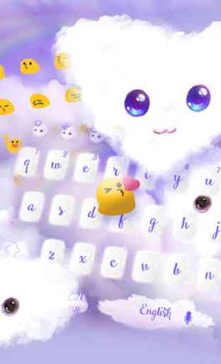 Fluffy amor nuvem tema para teclado Love Cloud 3