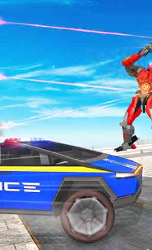 Flying Police Eagle Transform Cyber Truck Robot 1