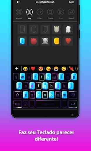 LED NEON Teclado - Colorido brilhante, RGB, emoji 3