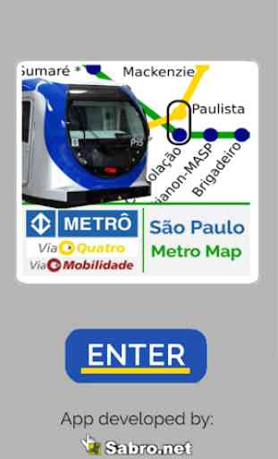 Mapa do Metrô de São Paulo Brazil. SaoPaulo Metro 1