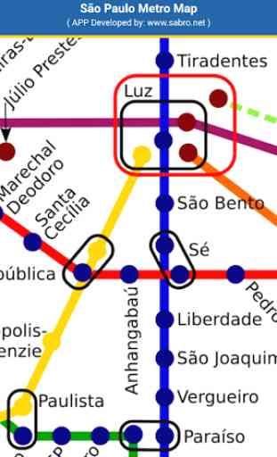 Mapa do Metrô de São Paulo Brazil. SaoPaulo Metro 3