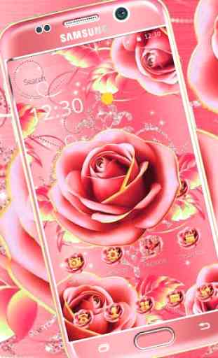 Pink Gold Rose Glitter Romantic Theme 2