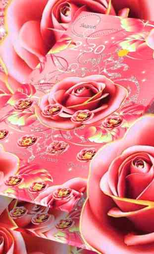 Pink Gold Rose Glitter Romantic Theme 3