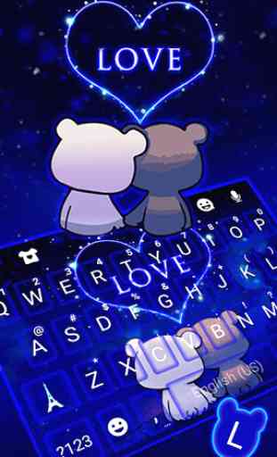 Tema Keyboard Bear Couple Love 2