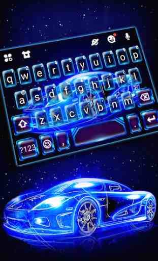 Tema Keyboard Neon Sports Car 1