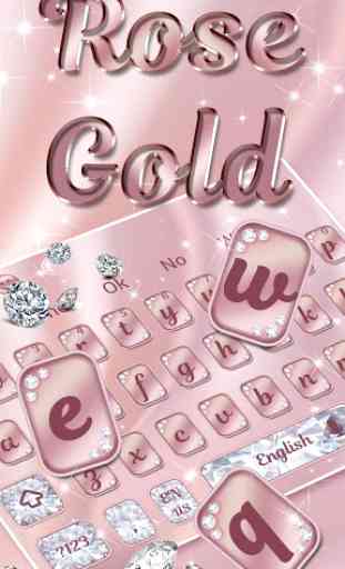 Diamond Rose Gold Keyboard Theme 2