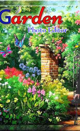 Garden photo frames : Cut paste editor 2