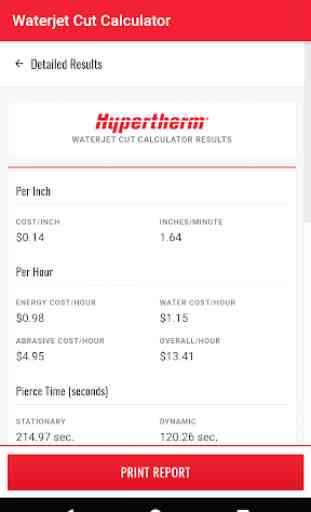 Hypertherm Waterjet Cut Calculator 4