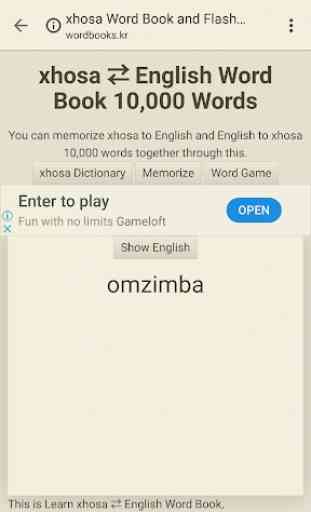 Learn Xhosa to English Word Book 2