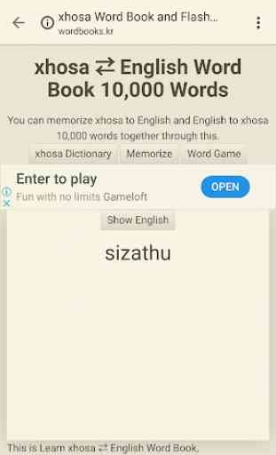 Learn Xhosa to English Word Book 4
