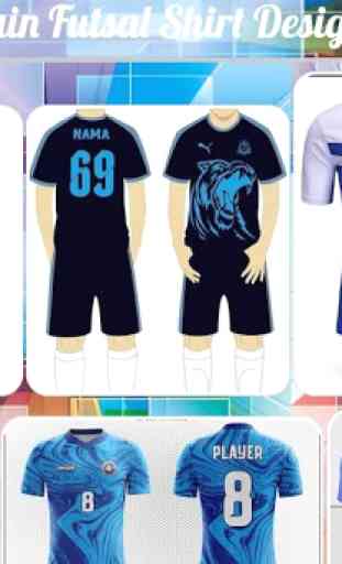 Projeto liso da camisa de Futsal 1