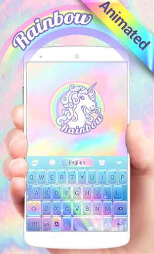 Rainbow Unicorn GO Keyboard Animated Theme 1