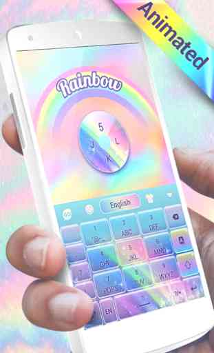 Rainbow Unicorn GO Keyboard Animated Theme 3