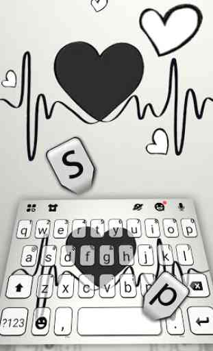 Tema Keyboard Black Heartbeat 2