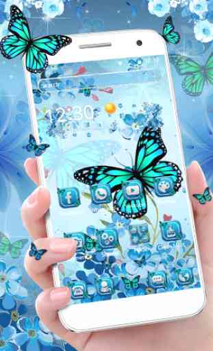 Blue Cherry Butterfly Theme 1