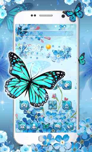Blue Cherry Butterfly Theme 2