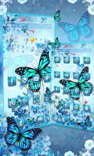 Blue Cherry Butterfly Theme 3