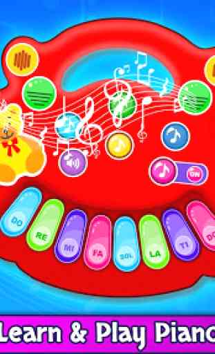 Como crianças aprendem piano - brinquedo musical 4