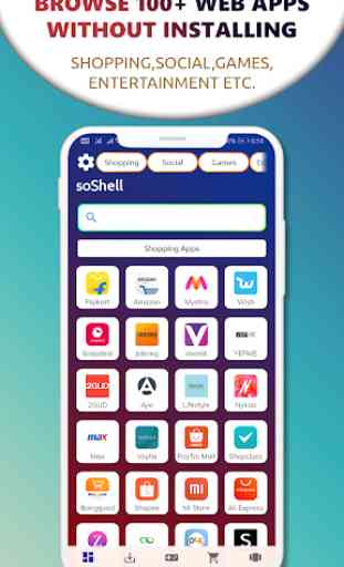 Fast AppBrowser : All in One app & Games - soShell 2