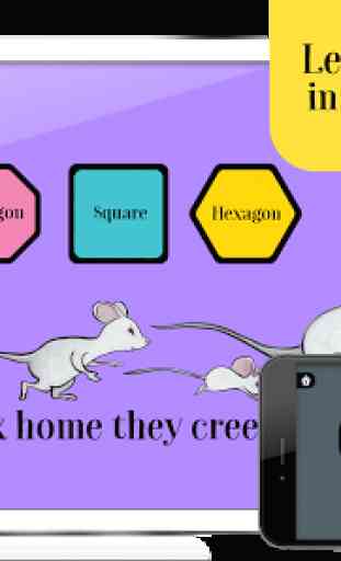 Five Little Mice (Cinco Ratoncitos) - learn shapes 3