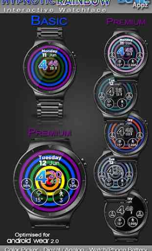 Hypnotic Rainbow Watch Face Widget Live Wallpaper 1
