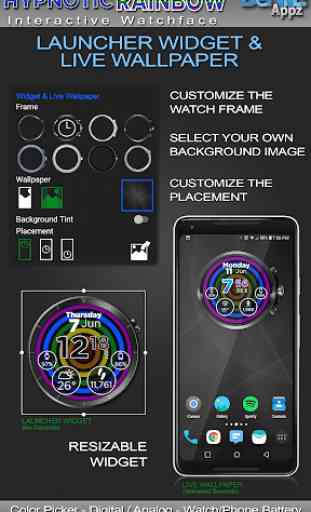 Hypnotic Rainbow Watch Face Widget Live Wallpaper 2