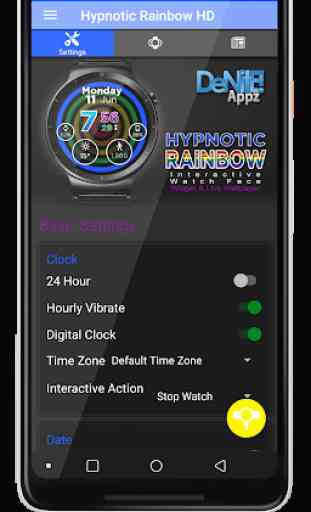 Hypnotic Rainbow Watch Face Widget Live Wallpaper 4