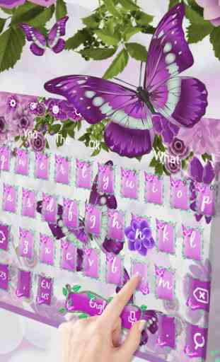 Purple Butterfly Flower Keyboard 2