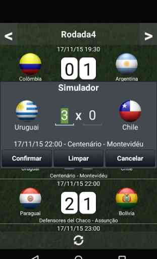 Tabela Eliminatórias Sulamericanas 3
