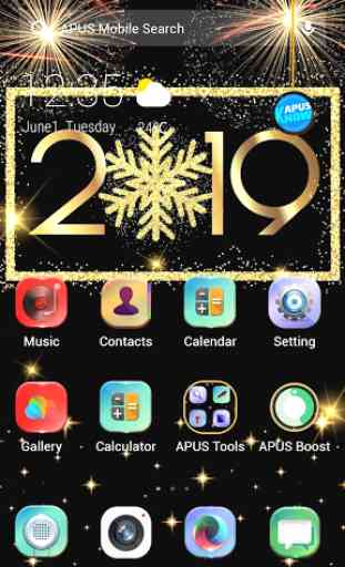 2019 Happy New Year APUS Launcher theme 1