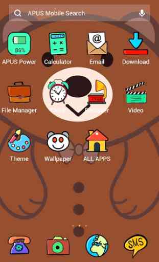 Brown Cute Bear APUS Launcher theme 2