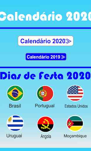 Calendário Português 2020- Feriados. 1