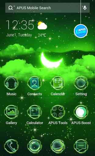 Green Moon-APUS Launcher free theme 1